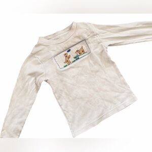 Kids Long Sleeve white Shirt with Embroidered Design